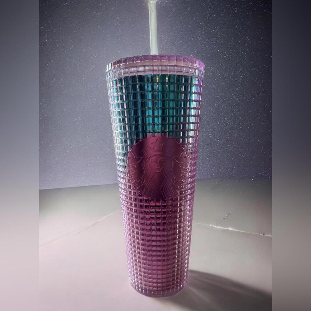 Starbucks Pink and Blue 24oz Textured Tumbler with Straw